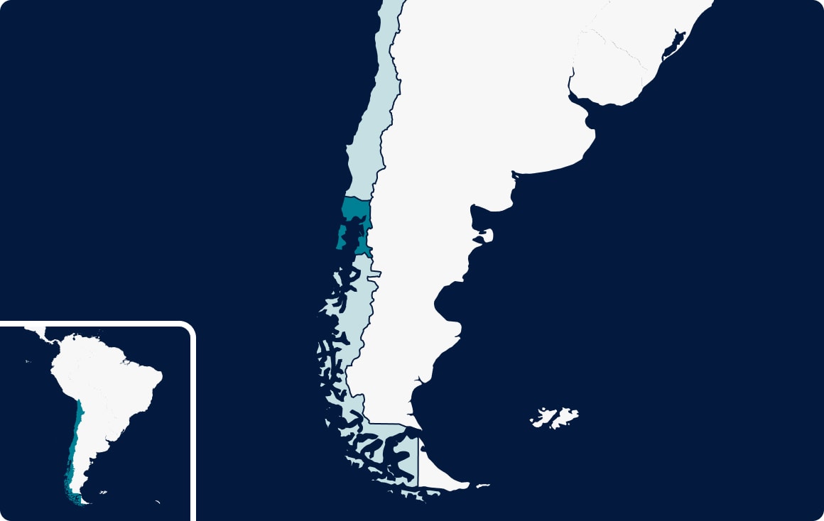 Pewen Frozen Wild Patagonian King Salmon map